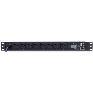 CyberPower PDU15M8FNET Monitored Power Distribution Unit, 8 NEMA 5-15R outlets, 1U rackmount