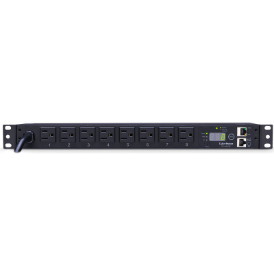 CyberPower PDU15M8FNET Monitored Power Distribution Unit, 8 NEMA 5-15R outlets, 1U rackmount