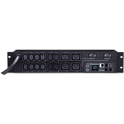 CyberPower PDU31008 Monitored Power Distribution Unit, 12 IEC-320 C13, 4 IEC-320 C19 outlets, 2U rackmount