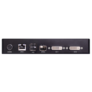 Black Box EMD2002PE-R-P DVI KVM-over-IP Extender Receiver, Dual-Monitor, DVI-D, USB 2.0, Audio, PoE, Dual Network Ports RJ45 and SFP