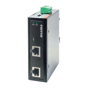 Patton CL141E/BT90 Industrial Gigabit PoE Injector, 24-56 or 52-56 VDC input, IP30, DIN rail or wall mount