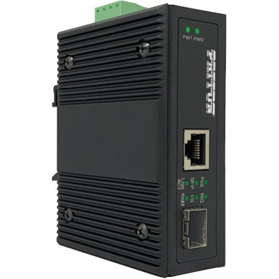 Patton FP102E/SFP/DC Industrial 10-Gigabit SFP Media Converter, IP30, wallmount, DIN rail, or Desktop