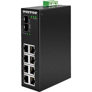 Patton FP1108E Unmanaged Industrial Ethernet Switch, 8x 10/100/1G/10G 2x GigE SFP