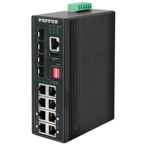 Patton FP2008E/4SFP/4AT4BT Managed Industrial Ethernet Switch, 12 ports, 10/100/1000Tx, 4 SFP Cages