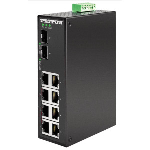 Patton FP1008E Unmanaged Industrial Ethernet Switch, 10 ports, 10/100/1000Tx, 2 SFP Cages