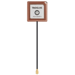 Taoglas AGVLB208.A GNSS L1 / L5 Single Feed Stacked Active Patch 2 Stage LNA Antenna, 100mm 1.13 Micro Coaxial IPEX MHFI