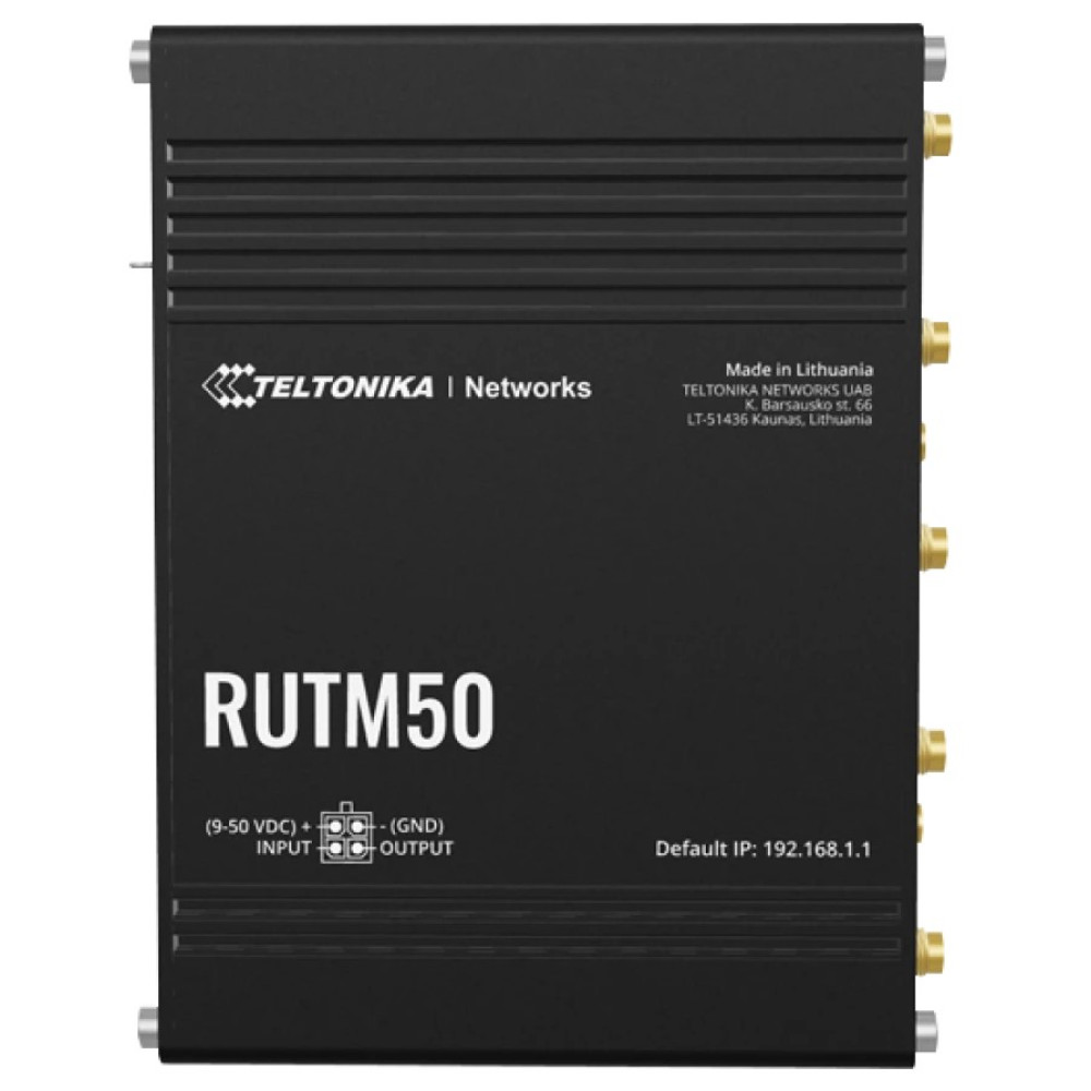 Teltonika RUTM50 5G Cellular Router, 4 Gigabit Ethernet, WiFi, GPS, Serial,  Modbus