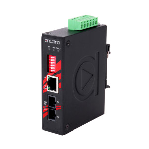 Antaira IMC-C100 (-M, -S, -T) Compact Industrial Fiber to Fast Ethernet Media Converter, SC Connectors