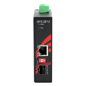 Antaira IMP-C1000-SFP (-T) Gigabit Ethernet to SFP Fiber Media Converter with PoE+