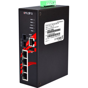 Antaira LMP-0501 5-Port  PoE+ Managed Ethernet Switches, 30W/Port, 100FX Port