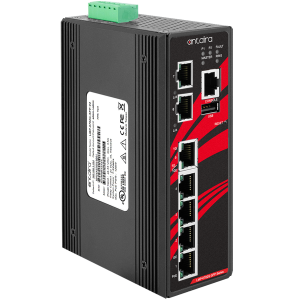 Antaira LMP-0702G-SFP-V2 7-Port PoE+ Managed Gb Ethernet Switch, 2 SFP Slots