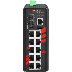 Antaira LMP-1202M-SFP 12-Port Managed Fast / Gigabit Ethernet Switch, PoE+