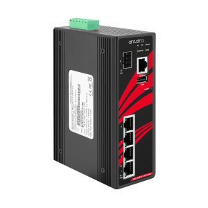 Antaira LMX-0501G-SFP-V2 5-Port Managed Gb Ethernet Switch, 1 SFP Slot