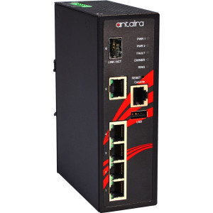 Antaira LMX-0601G-SFP 6-Port Managed Gb Ethernet Switch, Single SFP Slot