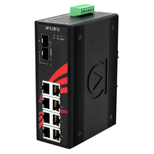 Antaira LNP-1002G-10G-SFP 10-Port PoE+ Unmanaged Gigabit Ethernet Switch, 10G SFPs