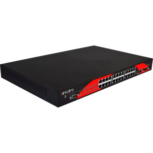 Antaira LNP-2602GN 26-Port 1U Rackmount  PoE Managed Gb Ethernet Switch, 15.4W/Port, Dual GigE Combo Ports