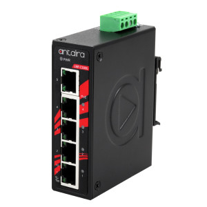 Antaira LNP-C500G 5-Port PoE+ Unmanaged Gb Ethernet Switch, 30W / Port