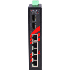 Antaira LNX-0702C-SFP 7-Port Unmanaged Ethernet Switch, 2 x SFP Slots