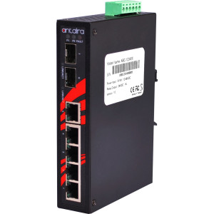 Antaira LNX-0702G-SFP 7-Port Gb Unmanaged Ethernet Switch, 2 x SFP Slots