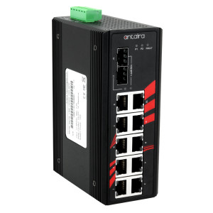 Antaira LNX-1202G-10G-SFP 12-Port Unmanaged Gigabit Ethernet Switch, 10G SFPs