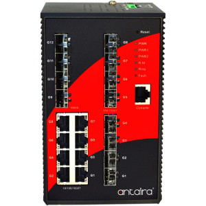 Antaira LNX-1212GN-SFP 12-Port Managed Ethernet Switch, SFP Slots