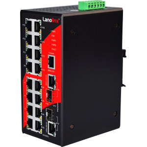 Antaira LNX-1802GN 18-Port Managed Ethernet Switch, Dual GigE Combo Ports