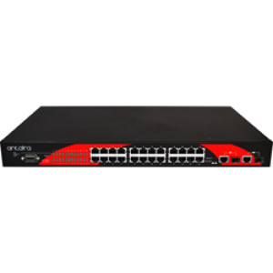 Antaira LNX-2602GN 26-Port 1U Managed Ethernet Switch, Dual Gb Combo Ports