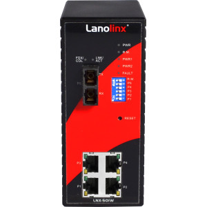 Antaira LNX-501W 5-Port Managed Ethernet Switch, Multi-Mode Fiber Port