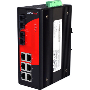 Antaira LNX-802AG-M 8-Port Unmanaged Ethernet Switch, Dual 1000FX SC Ports