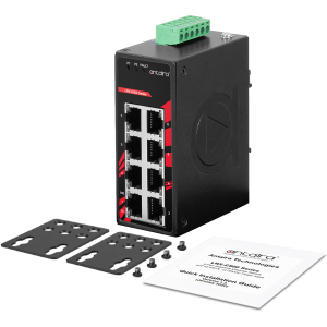 Antaira LNX-C800 (-T) 8-Port Industrial Unmanaged Fast Ethernet Switch