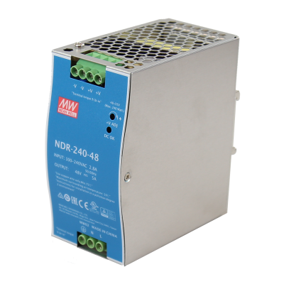 Antaira NDR-240 240W Industrial DIN Rail Power Supply, 24V or 48V Output