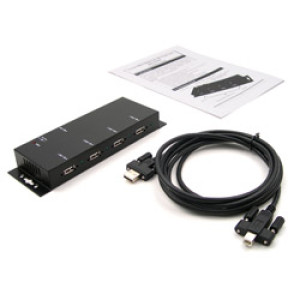 Antaira USB-HUB4K Industrial 4-Port USB 2.0 Hub, Locking Connectors