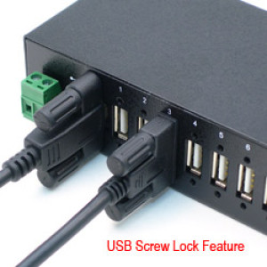 Antaira USB-HUB7K Industrial 7-Port USB 2.0 Hub, Locking Connectors