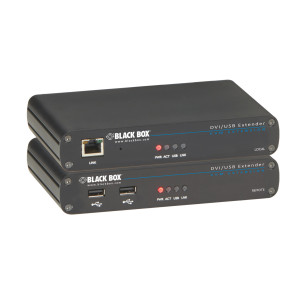 Black Box ACU5700A KVM Extender, DVI-D, USB 2.0, RS232, Audio, Single-Access, CATx