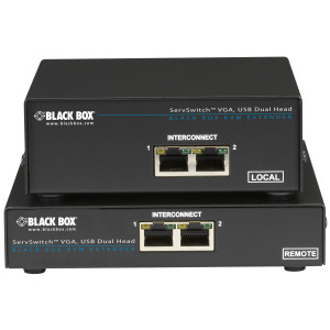 Black Box ACU6201A KVM Extender, Dual VGA, USB, Dual-Access, CATx