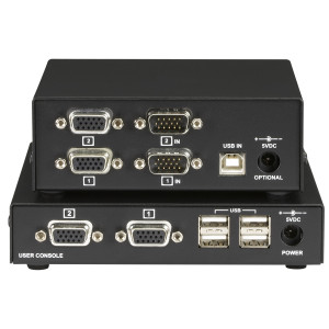 Black Box ACU6201A KVM Extender, Dual VGA, USB, Dual-Access, CATx