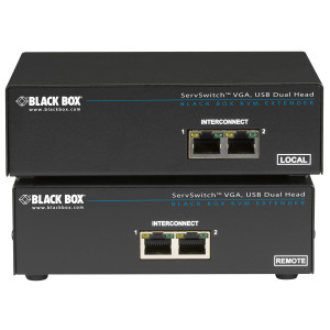 Black Box ACU6222A CATx USB KVM Extender, Dual-Head VGA with Serial and Audio