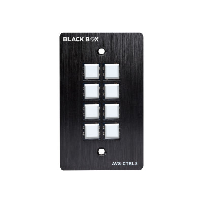 Black Box AVS-CTRL8 Wallplate Control Panel, RS-232, 8-Button