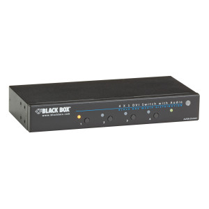 Black Box AVSW-DVI4X1 DVI Switch with Audio, 4x1