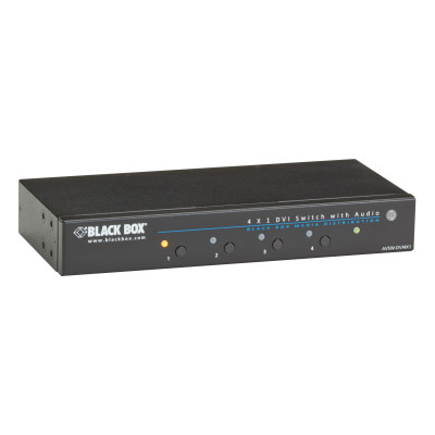 Black Box AVSW-DVI4X1 DVI Switch with Audio, 4x1