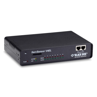 Black Box EME144A-R2 AlertWerks Gateway, (2) Security Expansion Ports, Audio, 8-RJ45 Ports, Metal Case