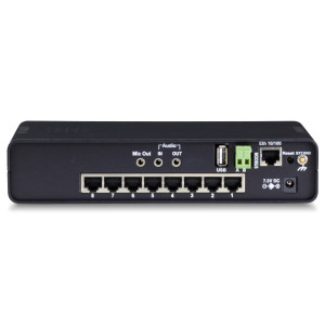 Black Box EME144A-R2 AlertWerks Gateway, (2) Security Expansion Ports, Audio, 8-RJ45 Ports, Metal Case