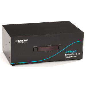 Black Box KV2204A KVM Switch, Dual-Head, DVI-D Dual-Link, USB True Emulation, Audio, 4-Port