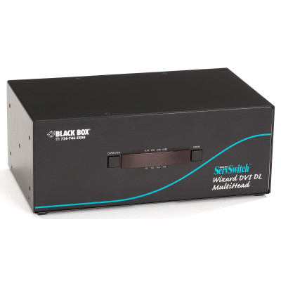 Black Box KV2404A KVM Switch - Quad-Head, DVI-D Dual-Link, USB True Emulation, Audio, 4-Port