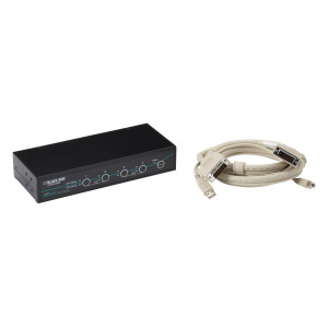 Black Box KV9614A Desktop KVM Switch, DVI-D with Emulated USB Keyboard/Mouse, 4-Port, Optional cables