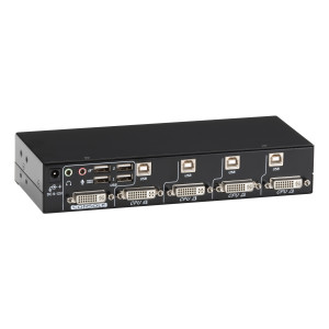 Black Box KV9634A DVI-D Single-Head Desktop KVM Switch with Bidirectional USB and Audio, 42-Port