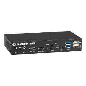 Black Box KVD200-2H KVM Switch - UHD 4K, Dual-Monitor, HDMI/DisplayPort, USB 3.2 Gen 1, USB Type C, Audio, 2-Port