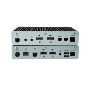 Black Box KVXHP-400 MST KVM Extender over CATx/Fiber, Quad-Monitor, 4K DisplayPort, USB 2.0 Hub, Serial, Audio, Local Video