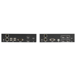 Black Box KVXLCDP-200 KVM Extender Kit Over CATx with Dual-Monitor, DisplayPort, USB 2.0, Audio, Serial, Local Video Out