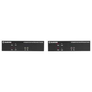 Black Box KVXLCDPF-200 KVM Extender Kit Over Fiber with Dual-Monitor, DisplayPort, USB 2.0, Audio, Serial, Local Video Out, SFP Port